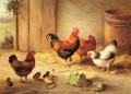 Chickens In A Barnyard farm animals Edgar Hunt
